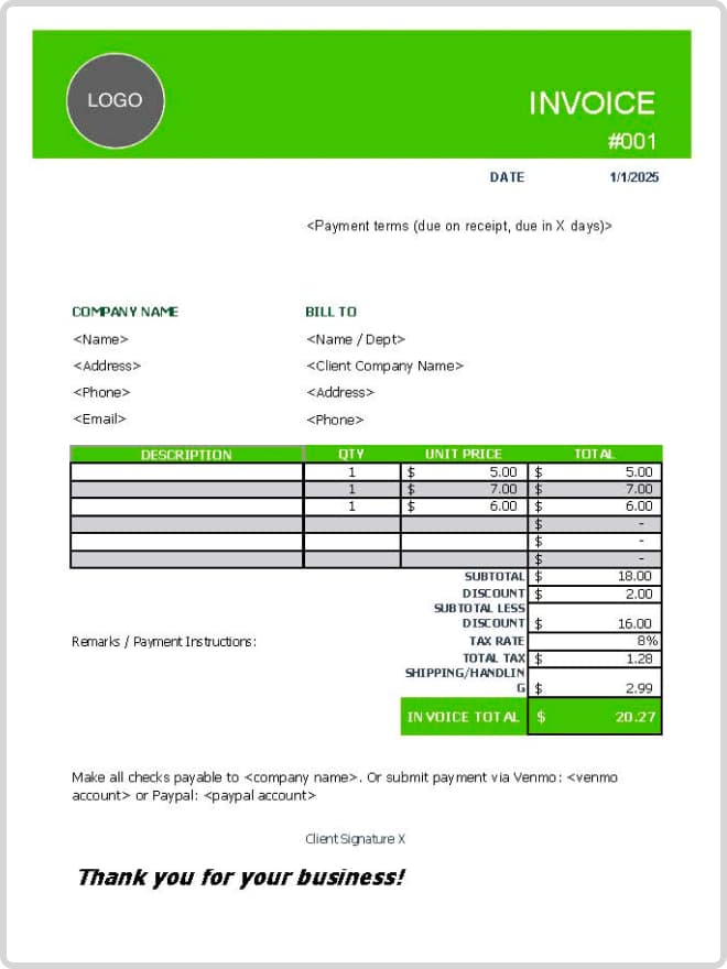 Free Hvac Invoice Templates