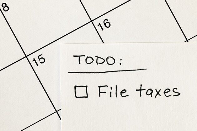 calendar note no file taxes