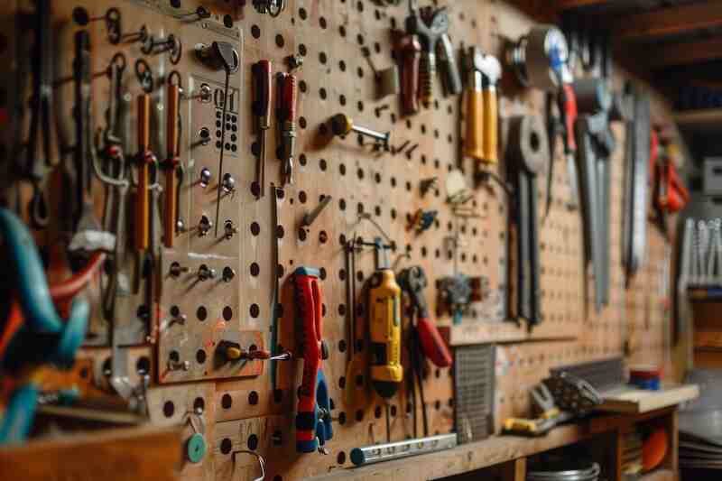 A custom organizer for handyman tools