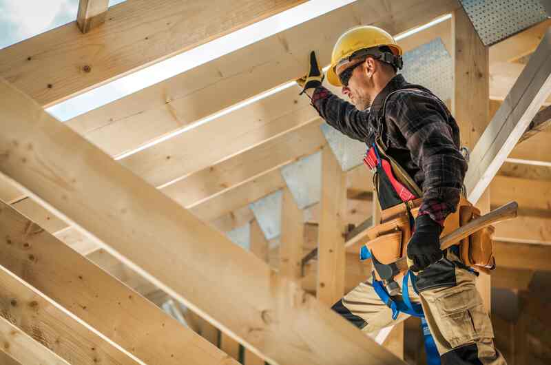 Wooden Frame Contractor wearing protective gear